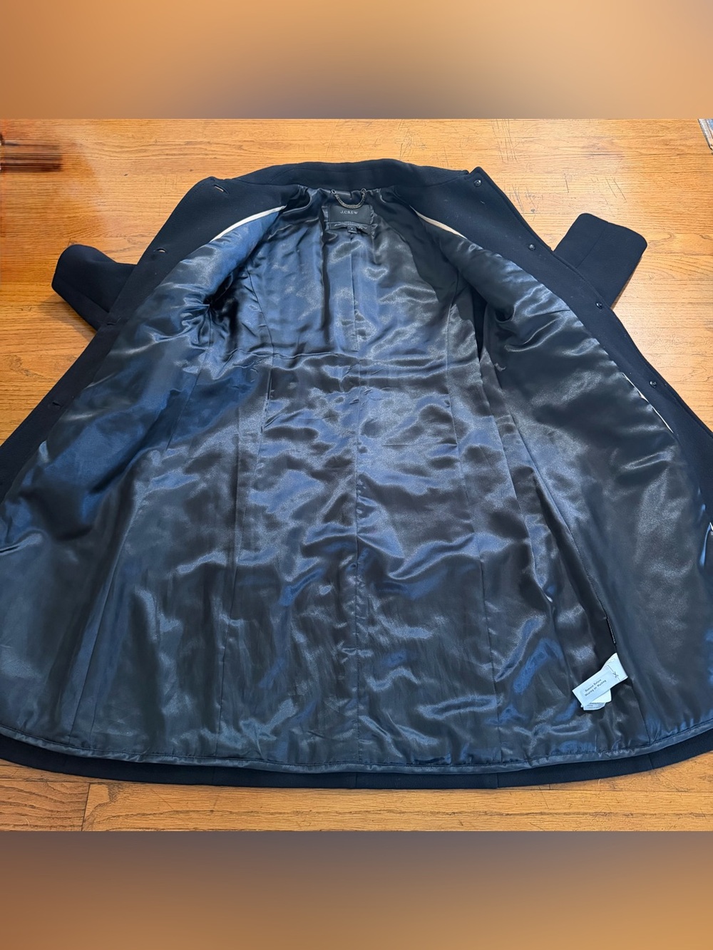 J. Crew Classic Lady Day Coat - Italian Double-Cloth Wool in Black - Picture 9 of 9